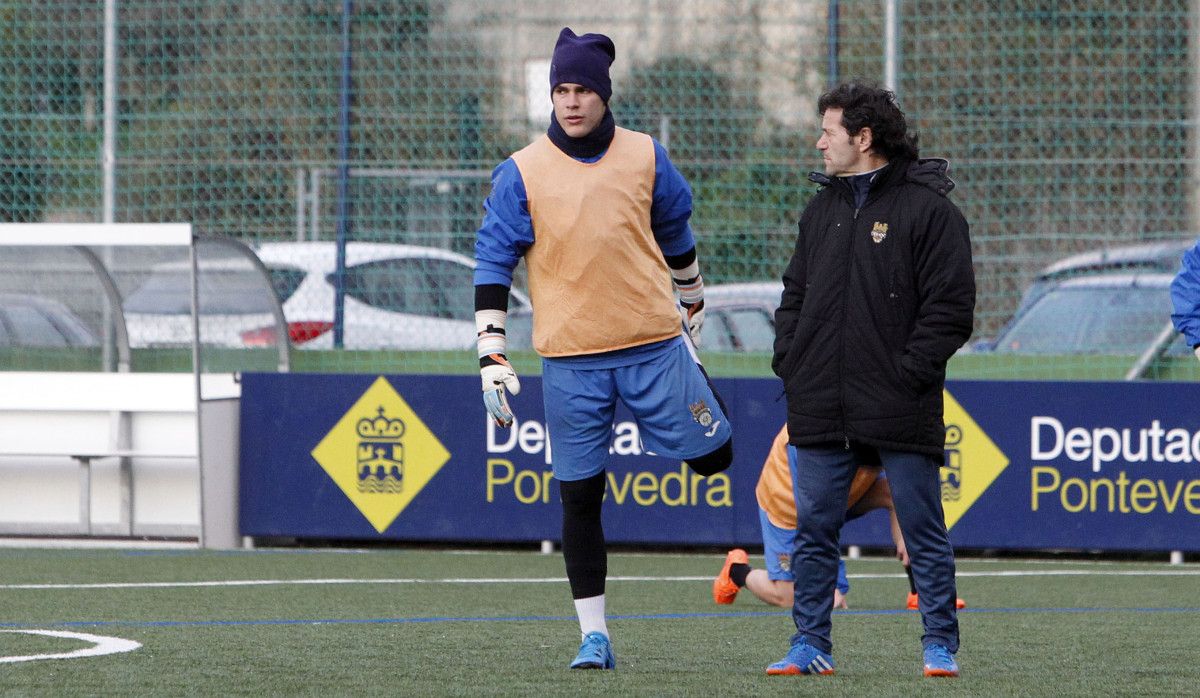 Edu Sousa y Luisito durante un entrenamiento en Príncipe Felipe