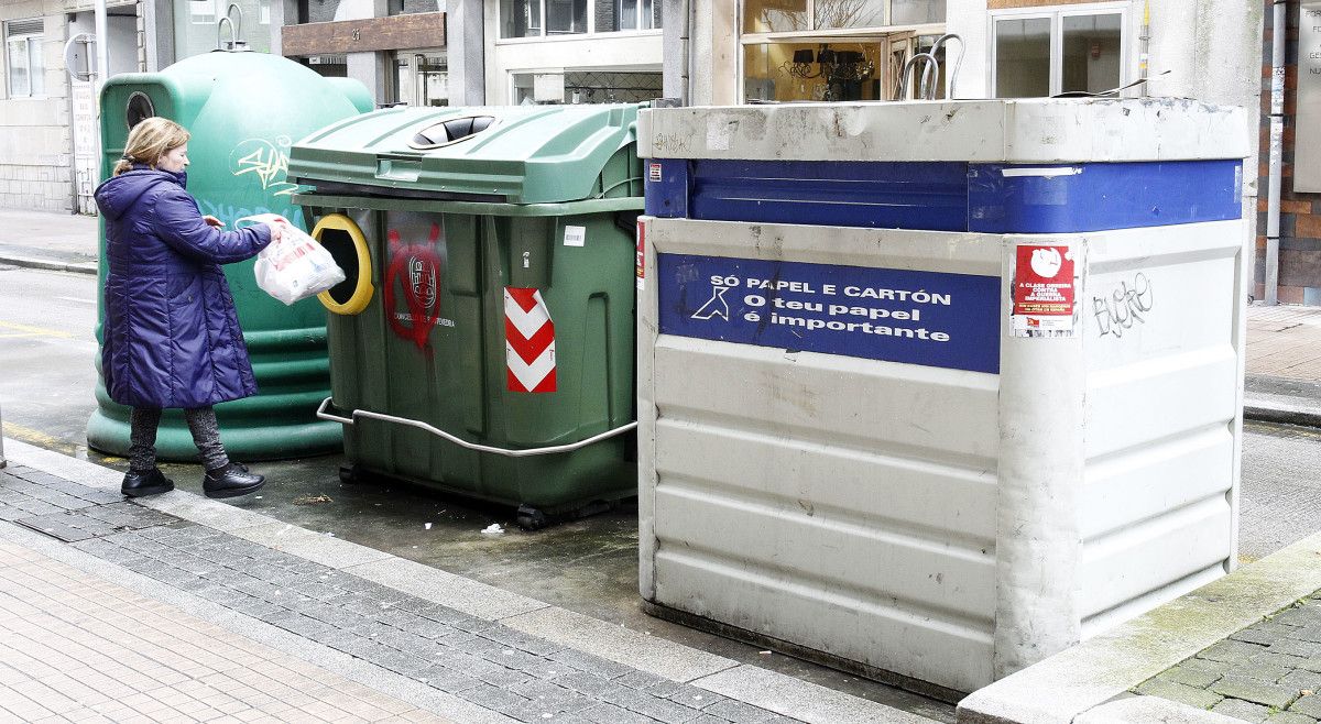 Colector de lixo en Pontevedra