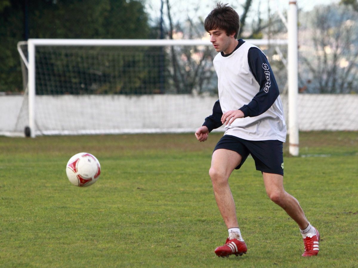 Javi Pazos en un entrenamiento en Príncipe Felipe