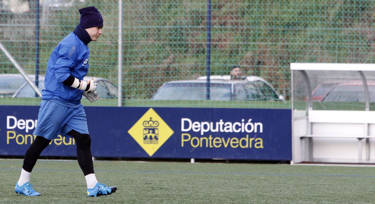 Edu Sousa durante un entrenamiento en Príncipe Felipe