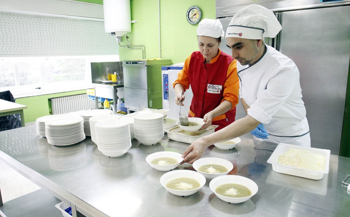 Trabajadores de los comedores escolares de Pontevedra