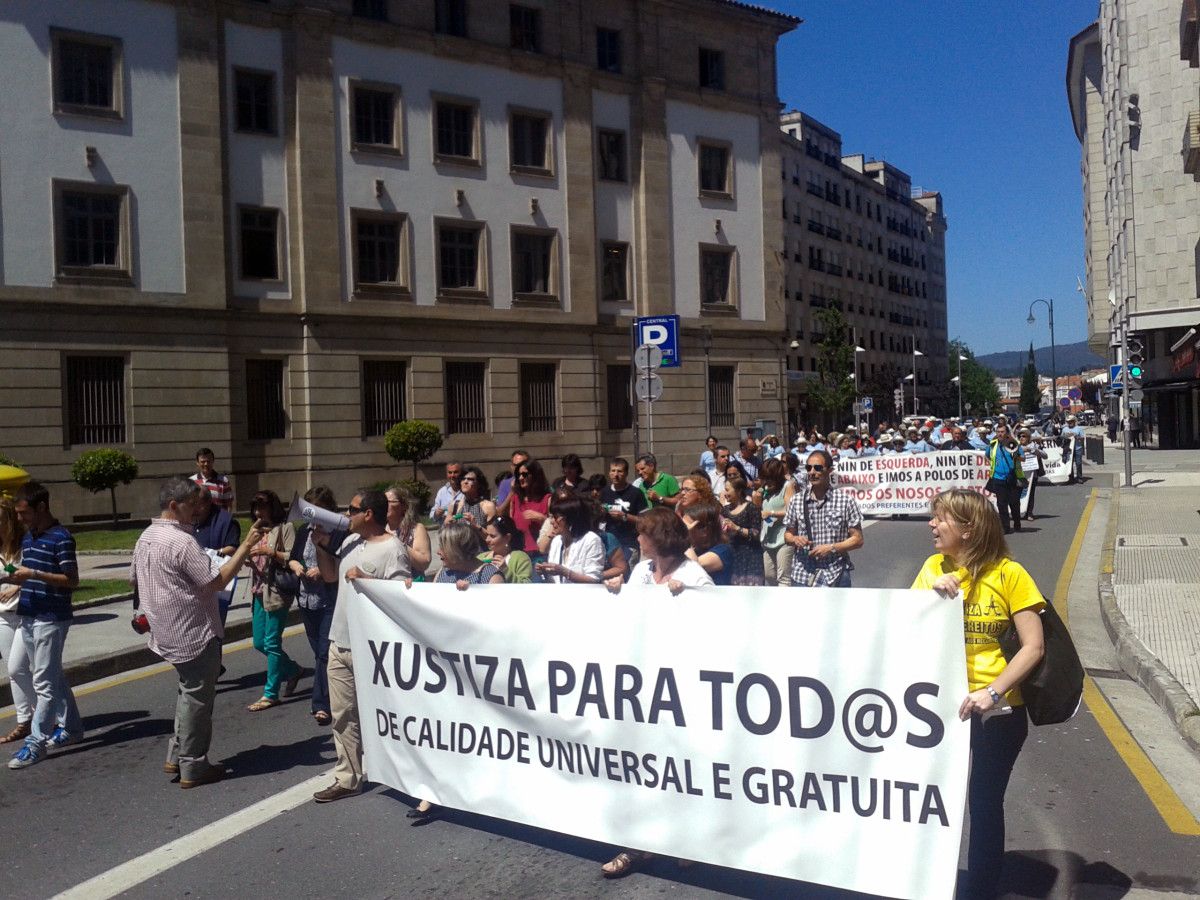 Manifestación de funcionarios de Justicia y afectados por las preferentes