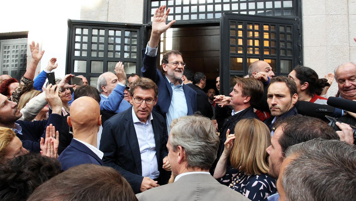 Acto central de Rajoy, Feijóo, Rueda y Ana Pastor en Pontevedra en la campaña electoral del 26-J