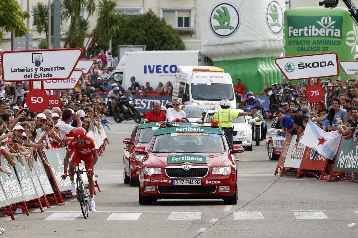 Llegada de la contrarreloj individual a Pontevedra en la Vuelta 2012