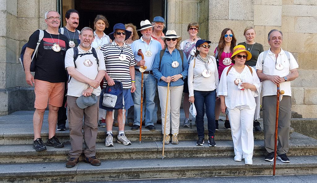 Miembros del Parlamento Europeo recorriendo el Camiño Portugués