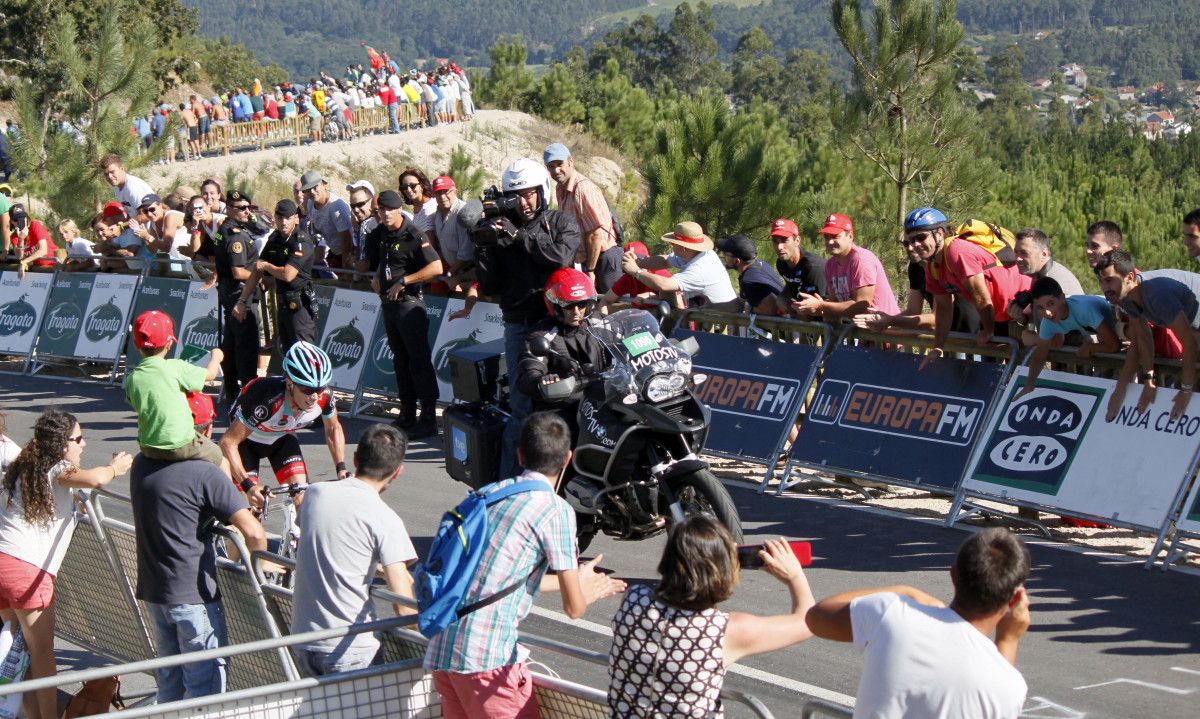 Christopher Horner en la llegada de La Vuelta al Mirador de Lobeira