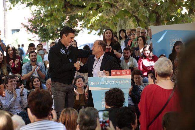 Mitin de Pedro Sánchez y Xoaquín Fernández Leiceaga en Vilagarcía de Arousa