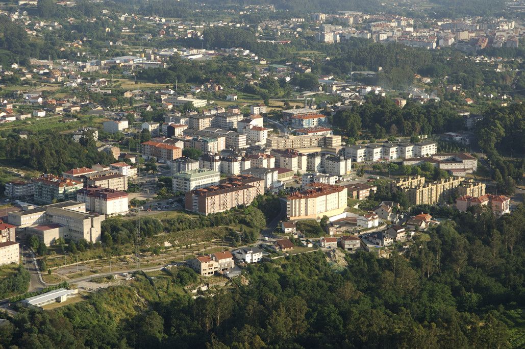 Vista aérea del barrio de Monte Porreiro