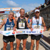 Podium masculino de la II edición del medio maratón Maralba, entre O Grove y Sanxenxo