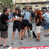 Violeta Mosquera, con los brazos cruzados, en la manifestación de 'Touradas fóra de Pontevedra'