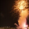 Lanzamento de fogos de artificio no primeiro día das Festas da Peregrina 2024