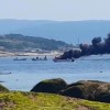Embarcación incendiada en San Vicente do Mar