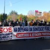 Representantes da Plataforma SOS Sanidade Pública de Pontevedra na manifestación en Santiago