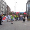 Anxo Lúa, de la CIG, hablando con los manifestantes en la cuarta jornada de huelga del metal