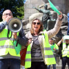 Acto reivindicativo del personal de Ence en la plaza de España