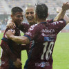 Brais, Rufo y Charles en el partido de Segunda RFEF entre el Pontevedra y el Llanera en Pasarón