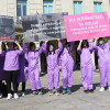 'Mancha violeta' de alumnas de los centros de FP IES Montecelo, CIFP A Xunqueira y CIFP Carlos Oroza