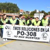 Manifestación en Raxó en recuerdo de las víctimas de la PO-308 