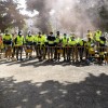 Protesta de los trabajadores de ENCE en el pregón de las Festas da Peregrina