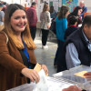 Ángela Rodríguez, votando no colexio Froebel nas eleccións xerais do 28A