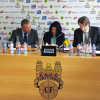 Acto de sinatura do acordo entre Font Vella e o Pontevedra CF