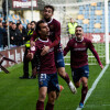 Charly López celebra su gol ante el Real Avilés en Pasarón