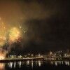 Lanzamiento de fuegos artificiales en el primer día de las Festas da Peregrina 2024