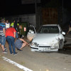 Accidente en una carrera ilegal de coches en Ponte Muíños