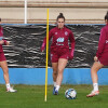 Tere Abelleira, no adestramento da Selección Española no campo de Burgáns, en Cambados
