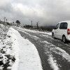 Nieve en una carretera de A Lama
