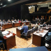 Pleno de la corporación municipal de Pontevedra en el Teatro Principal