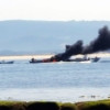 Embarcación incendiada en San Vicente do Mar	