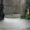 Estrada inundada en Ponte Caldelas