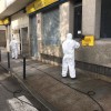 Tarefas de desinfección das rúas en Marín