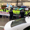 Protesta de traballadores do Grupo Ence ante a sede do PSOE en Madrid