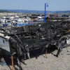 Embarcación incendiada en San Vicente do Mar	