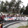Protesta durante a inauguración da ampliación de Rande	