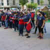 Usuarios do Centro Méndez Núñez percorren coa Policía Nacional un tramo do Camiño
