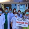 Protesta de profesionais dos PAC da área sanitaria de Pontevedra-O Salnés, no Centro de Saúde de Moraña