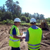 Raimundo González, portavoz municipal, en la visita al inicio de las obras del nuevo campo de Ponte Sampaio