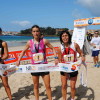 Podium femenino de la II edición del medio maratón Maralba, entre O Grove y Sanxenxo
