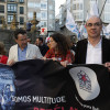 Xavier Vence en la manifestación de apoyo a los afectados por las preferentes