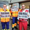 Concentración do persoal de Ambulancias Civera no Hospital Montecelo