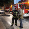 Intervención da Policía Local e os bombeiros na rúa Joaquín Costa