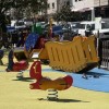 Obras en el parque infantil de la Plaza 8 de Marzo