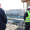 Visita dos operarios ás obras da ponte da Barca
