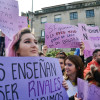 Concentración feminista na Praza da Ferrería polo 8M
