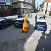 Controles de la Brilat y de la Policía Nacional en el centro de Pontevedra 