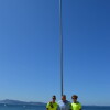 Izado de la bandera azul en la playa de Silgar