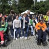 Participantes na Marcha sobre rodas que ASPACE Galicia organizou en Pontevedra